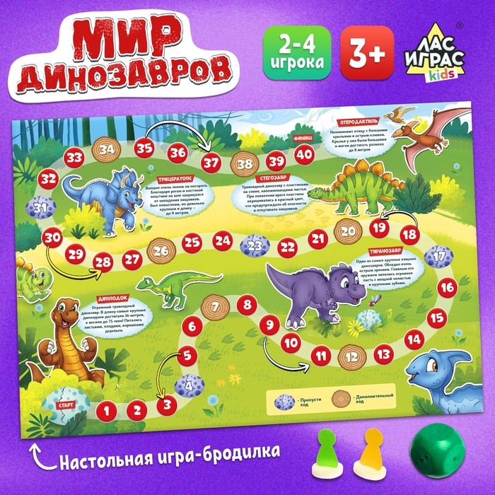 Игра-бродилка «Мир динозавров» Игра-бродилка «Мир динозавров»