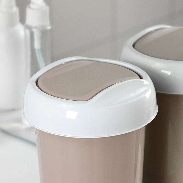 Контейнер для мусора настольный Palm, 1 л, d=13 см, h=15.5 см, цвет бежевый Контейнер для мусора настольный Palm, 1 л, d=13 см, h=15.5 см, цвет бежевый
