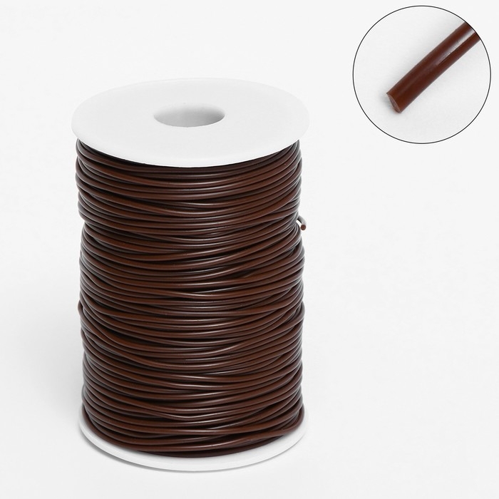 Шнур каучуковый на бобине, 90 м, неполый, d=1,5 мм, цвет коричневый Шнур каучуковый на бобине, 90 м, неполый, d=1,5 мм, цвет коричневый
