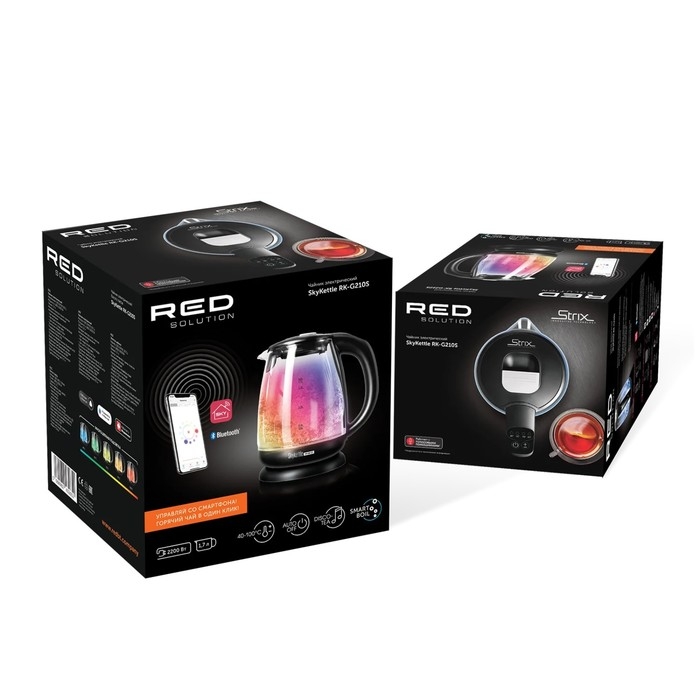 Чайник электрический RED Solution SkyKettle RK-G210S, стекло, 1.7 л, 2200 Вт, чёрный Чайник электрический RED Solution SkyKettle RK-G210S, стекло, 1.7 л, 2200 Вт, чёрный