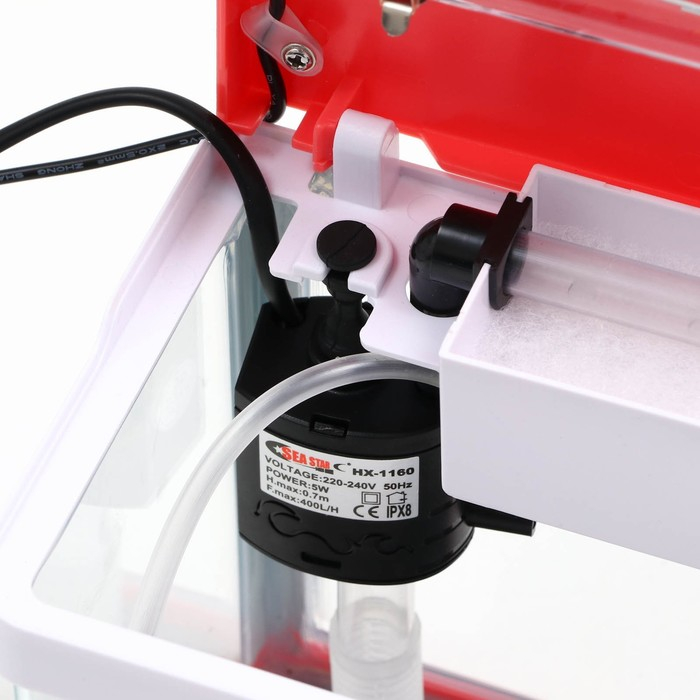 Аквариум SeaStar HX-180F в комплекте: LED-лампа, фильтр, 3,5 л, красный Аквариум SeaStar HX-180F в комплекте: LED-лампа, фильтр, 3,5 л, красный