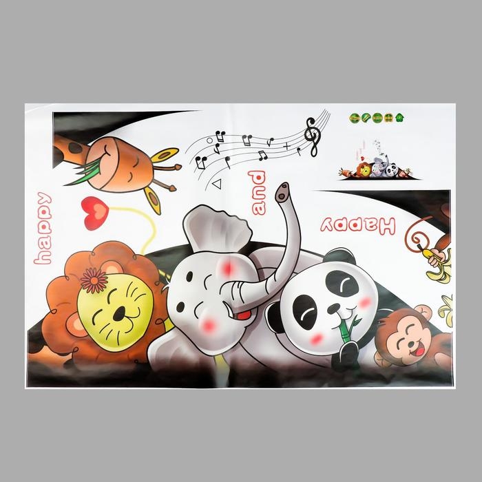 Наклейка пластик интерьерная Наклейка пластик интерьерная "Зверята шпионы" 60х90 см