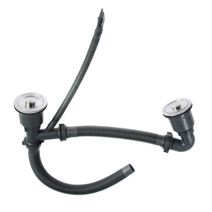 Мойка кухонная AFLORN AF97843-D, врезная, двойная, S=3,0 и 0,8 мм, 78х43х22 см, сифон, сатин Мойка кухонная AFLORN AF97843-D, врезная, двойная, S=3,0 и 0,8 мм, 78х43х22 см, сифон, сатин