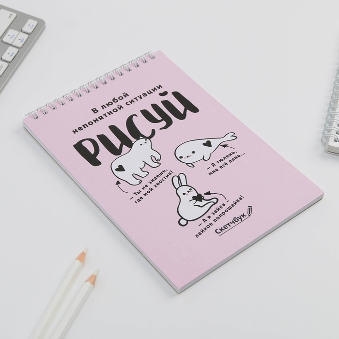 Скетчбук А5 &laquo;Рисуй&raquo; 40 л, 100 г/м
