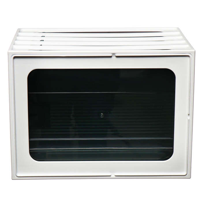 Файл-кабинет 4-секционный СТАММ, белый корпус, черные лотки