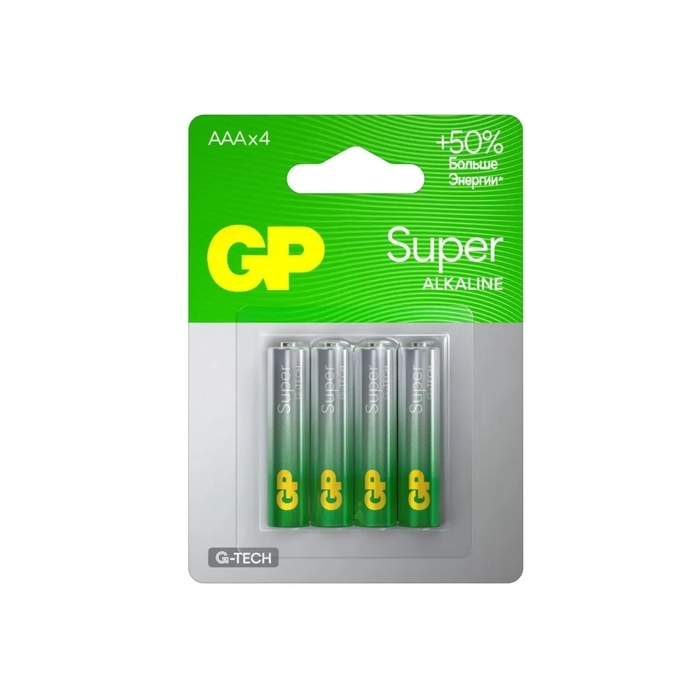 Батарейка алкалиновая GP Super, AAA, LR03-4BL, 1.5В, 3+1 шт Батарейка алкалиновая GP Super, AAA, LR03-4BL, 1.5В, 3+1 шт