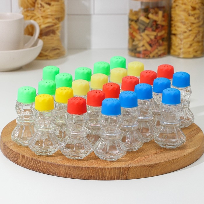 Набор для специй из стекла «Излом», 50 мл, 5×9,5 см, 25 предметов Набор для специй из стекла «Излом», 50 мл, 5×9,5 см, 25 предметов