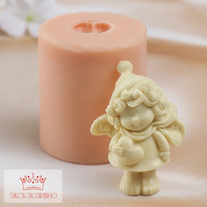 Молд силиконовый Молд силиконовый "Новогодний ангел2" 6х5,5х7,5 см (издел. 7х5,3х3,5 см)