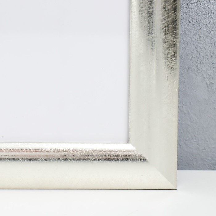 Фоторамка пластик "МИРАМ" 50х70 см, серебро (пластиковый экран)