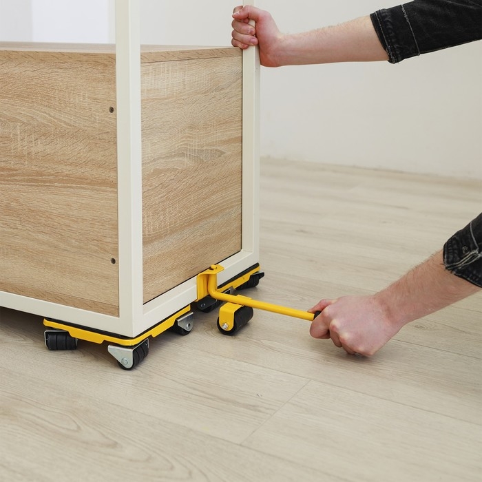 Набор для перемещения мебели ТУНДРА, металлические платформы, г/п до 150 кг, 5 предметов Набор для перемещения мебели ТУНДРА, металлические платформы, г/п до 150 кг, 5 предметов