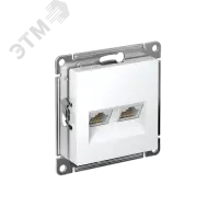 Розетка ATLASDESIGN двойная компьютерная RJ45+RJ45 категория 5E механизм белый