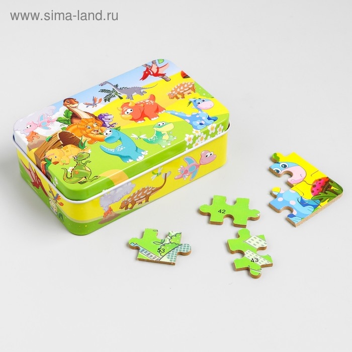 Пазл по цифрам «Динозавры», 60 шт., 8х12,5х4 см Пазл по цифрам «Динозавры», 60 шт., 8х12,5х4 см