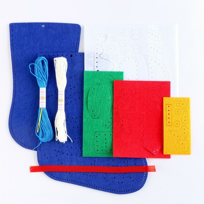 Новогондний набор для шитья. Носок из фетра «Новый год! Снеговичок», 18 х 27 см Новогондний набор для шитья. Носок из фетра «Новый год! Снеговичок», 18 х 27 см