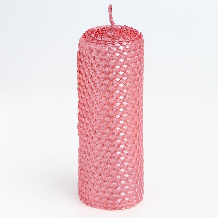 Свеча из вощины, 4,5х4,5х12,5 см, фуксия металлик Свеча из вощины, 4,5х4,5х12,5 см, фуксия металлик