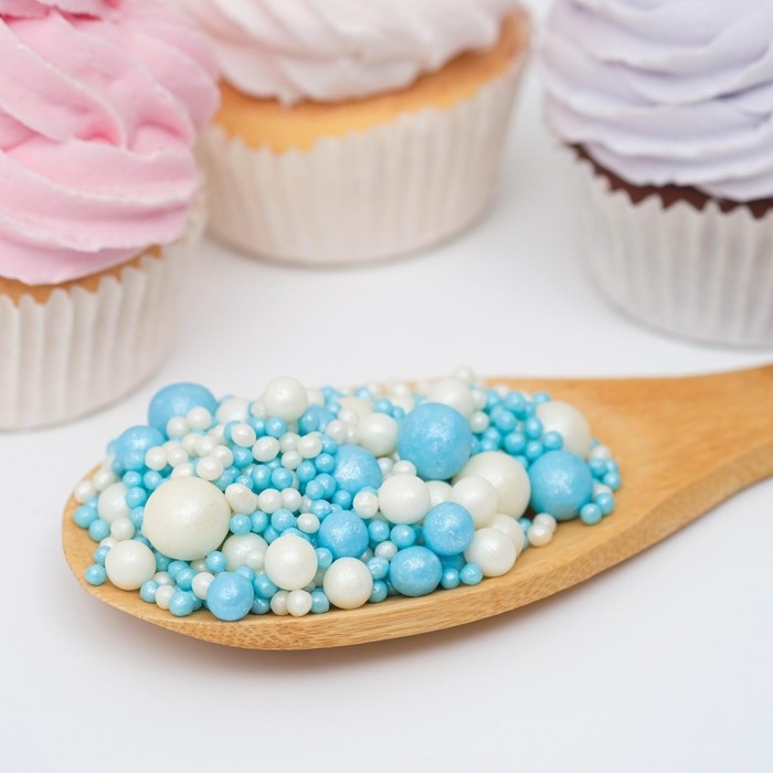 Посыпка кондитерская  Посыпка кондитерская "Жемчуг", бирюза, серебро, 50 г