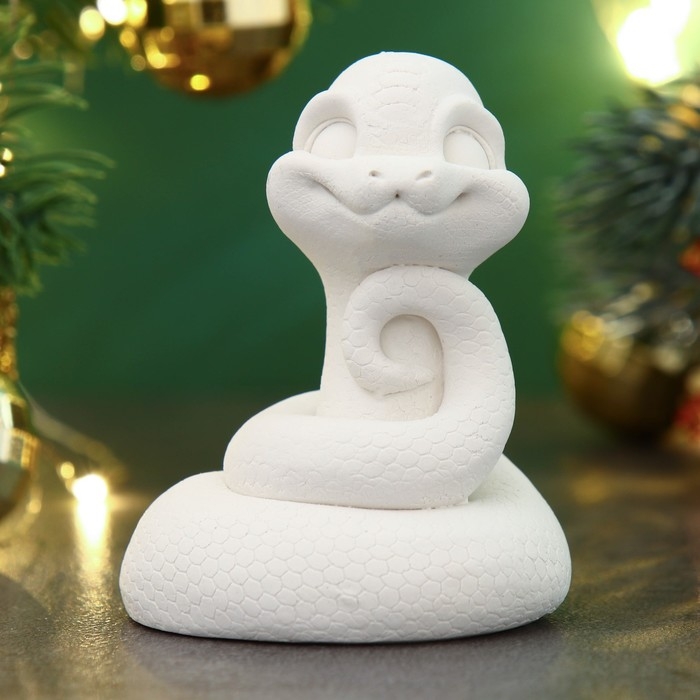 Новый год. Символ 2025. Фигура для раскраски  Новый год. Символ 2025. Фигура для раскраски "Змейка Фея" 7х6см