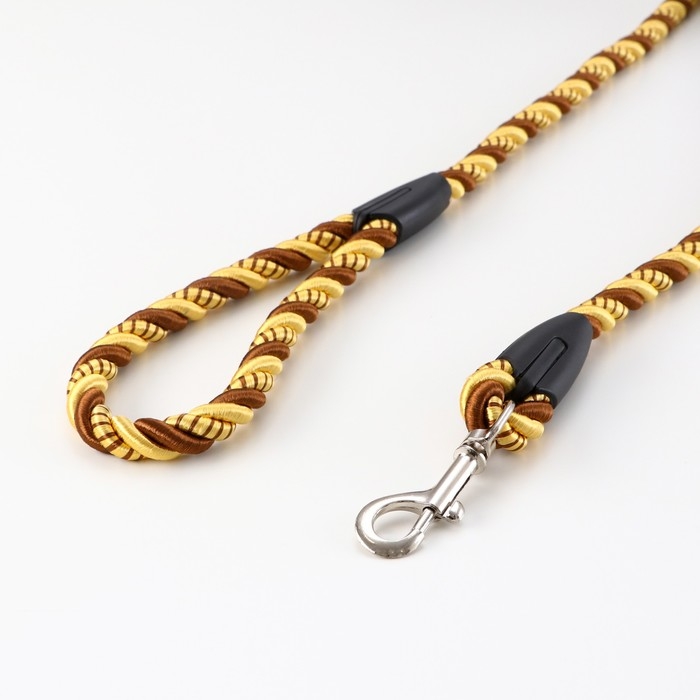 Поводок круглый Поводок круглый "Скрутка" 1,5 х 120 см, жёлтый с чёрным