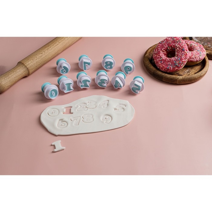 Набор плунжеров кондитерских Доляна «Цифры», 10 шт Набор плунжеров кондитерских Доляна «Цифры», 10 шт