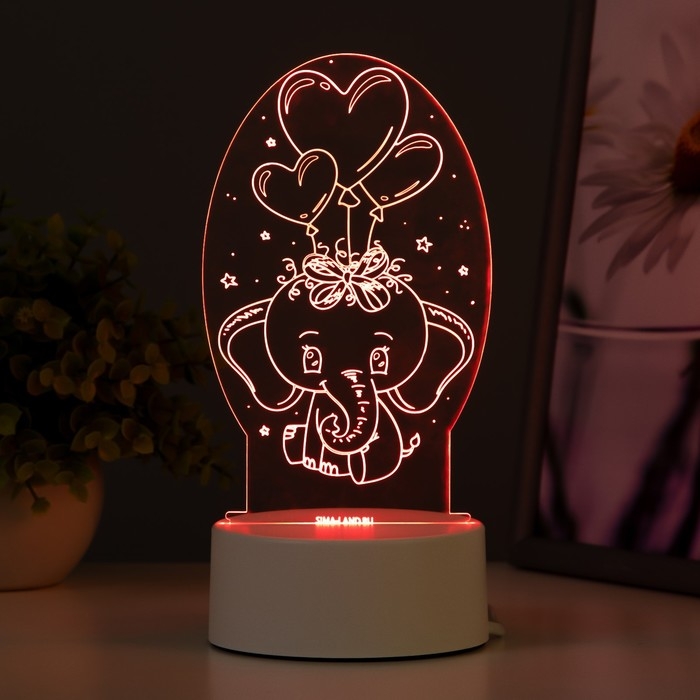 Светильник  Светильник "Слоненок" LED RGB от сети 11х9,5х18 см RISALUX