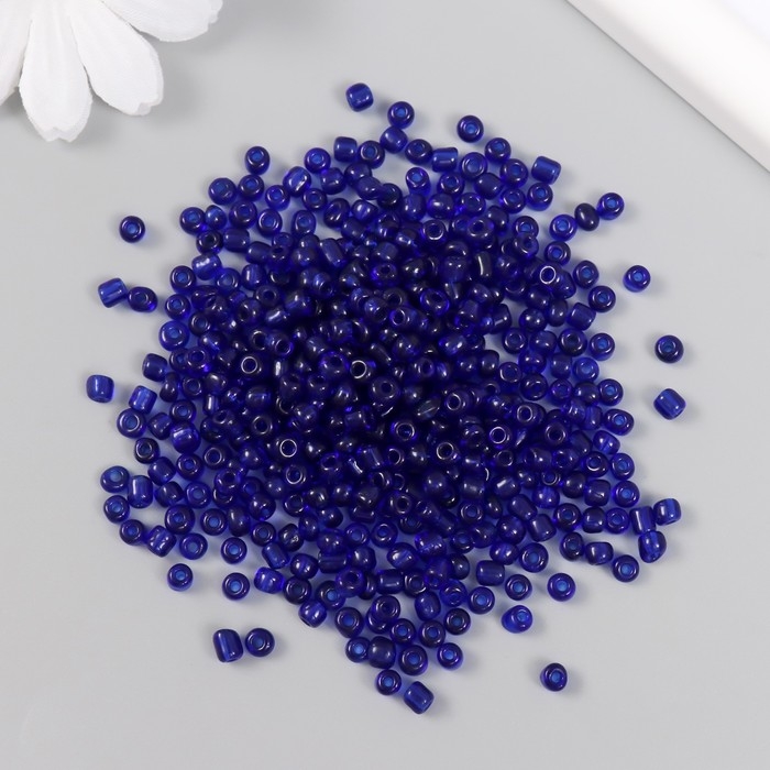 Бисер стекло 6/0  Бисер стекло 6/0 "Индиго" прозрачный 450 гр