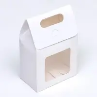 Коробка-пакет с окном, белый, 15×10×6 см