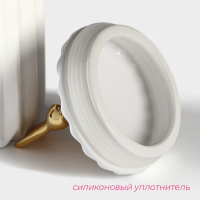 Банка для хранения сыпучих продуктов Доляна «Золотой зайка», 1,1 л, 12,5×23 см, керамическая, цвет белый