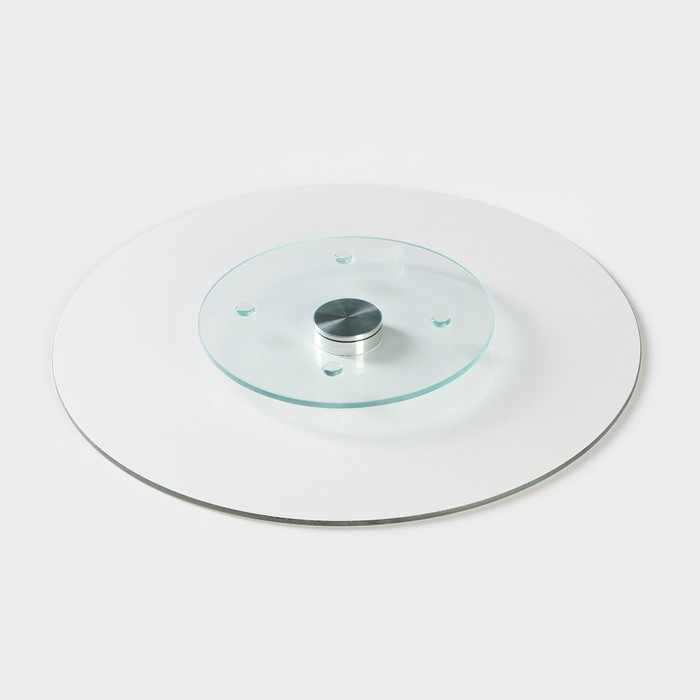 Подставка стеклянная для торта вращающаяся Доляна «Париж», d=32 см ㅤ