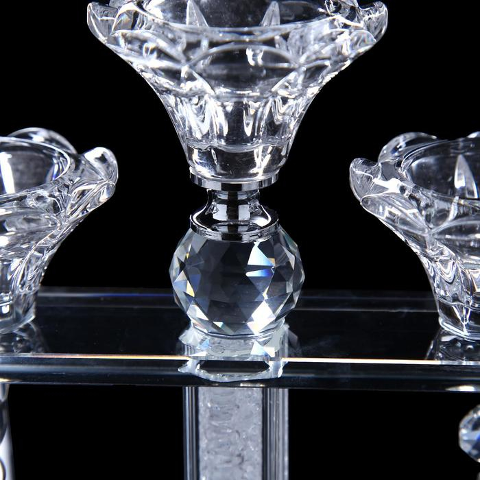 Подсвечник стекло на 3 свечи Подсвечник стекло на 3 свечи "Цветочные бутоны" 18х19,5х7 см