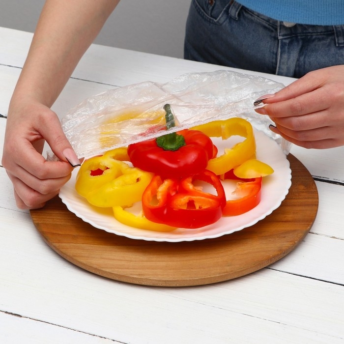 Набор пакетов для сохранения свежести продуктов с резинкой, Ø до 32 см, 100 шт Набор пакетов для сохранения свежести продуктов с резинкой, Ø до 32 см, 100 шт