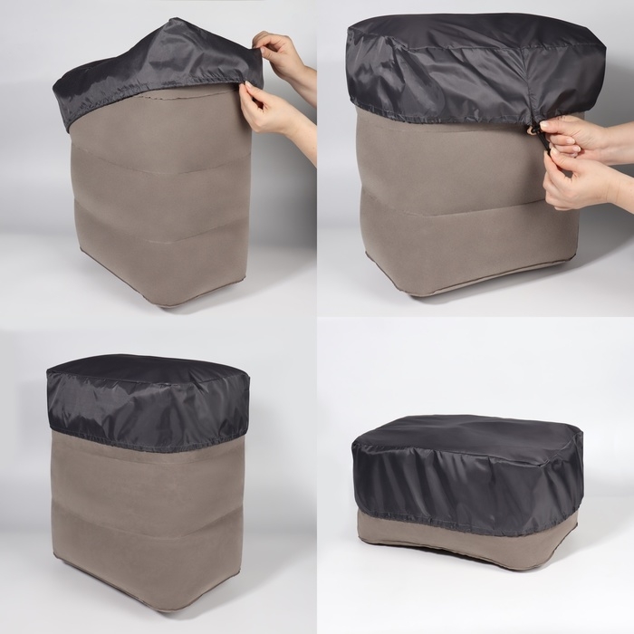 Подушка надувная, 40 × 30 × 45 см, в чехле, цвет серый Подушка надувная, 40 × 30 × 45 см, в чехле, цвет серый