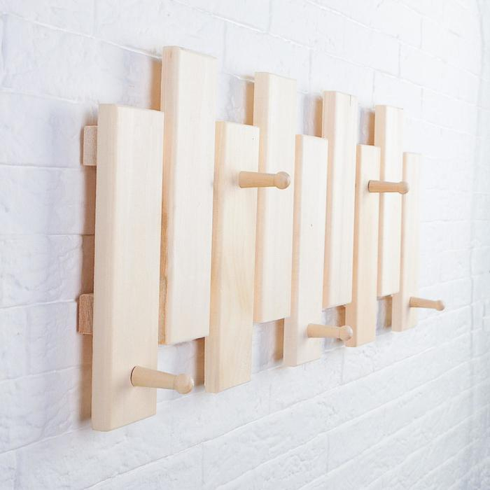 Вешалка оригинальная 5 крючков 79х30х3см, липа Вешалка оригинальная 5 крючков 79х30х3см, липа "Добропаровъ"