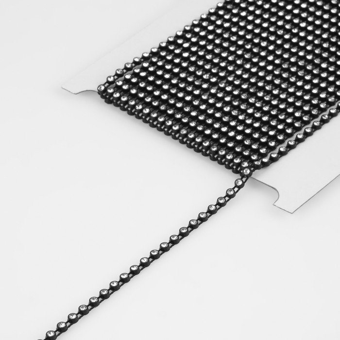 Стразы на нитях, 3 мм, 9 ± 1 м, цвет чёрный Стразы на нитях, 3 мм, 9 ± 1 м, цвет чёрный