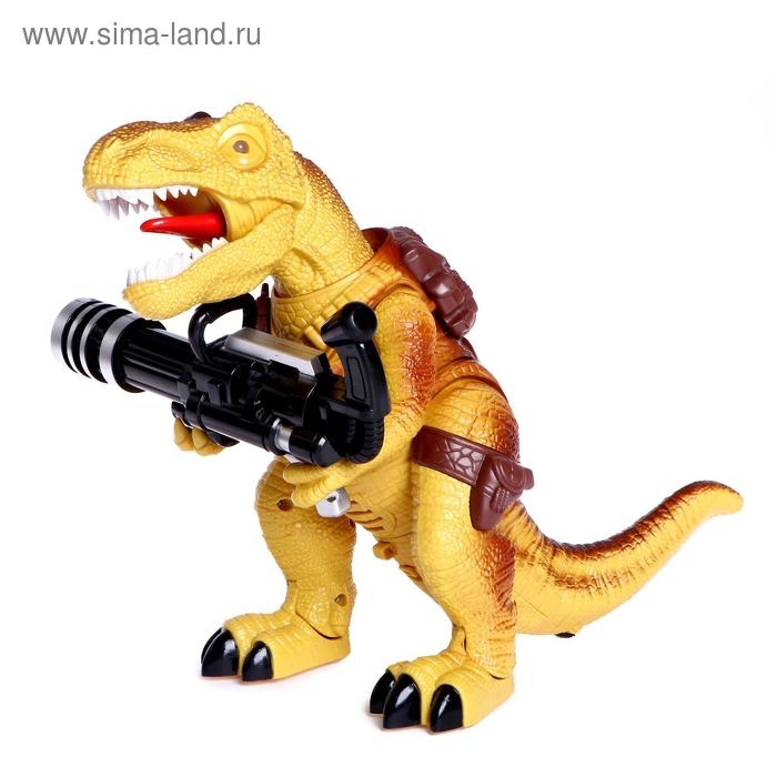 Динозавр радиоуправляемый T-Rex, стреляет ракетами, работает от батареек, МИКС Динозавр радиоуправляемый T-Rex, стреляет ракетами, работает от батареек, МИКС