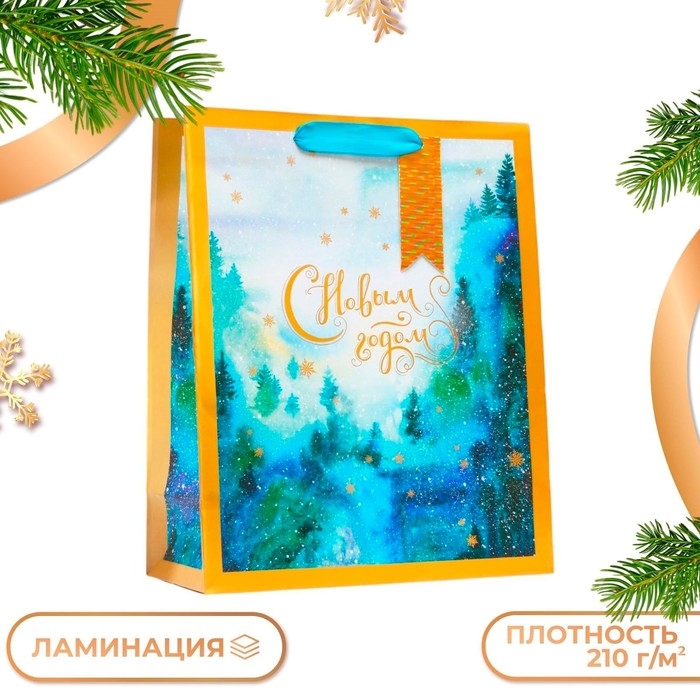 Новый год. Пакет подарочный Новый год. Пакет подарочный "Сновым годом", 26 х 32 х 12 см.