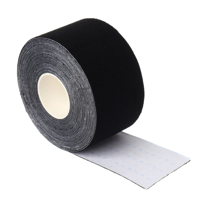 Кинезио - тейп, 3,8 см × 5 м, цвет чёрный Кинезио - тейп, 3,8 см × 5 м, цвет чёрный