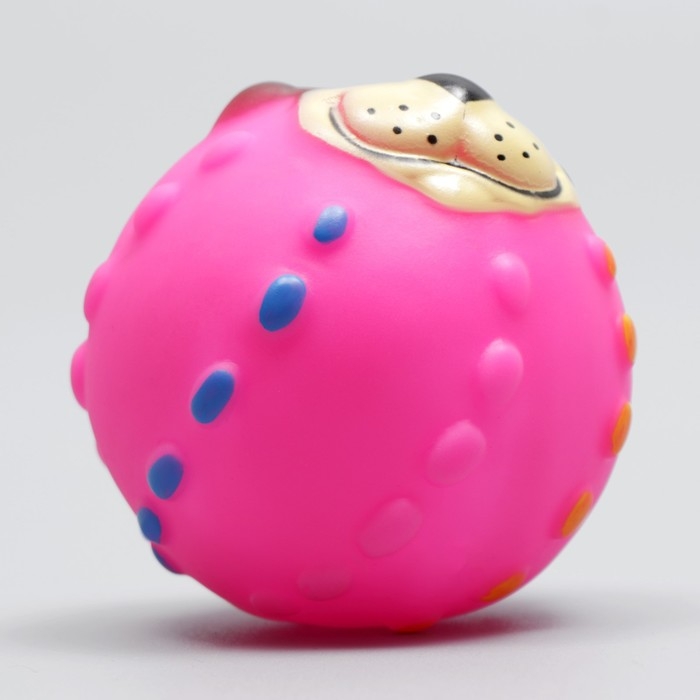 Игрушка пищащая  Игрушка пищащая "Мяч Джим"для собак, 6 см, розовая