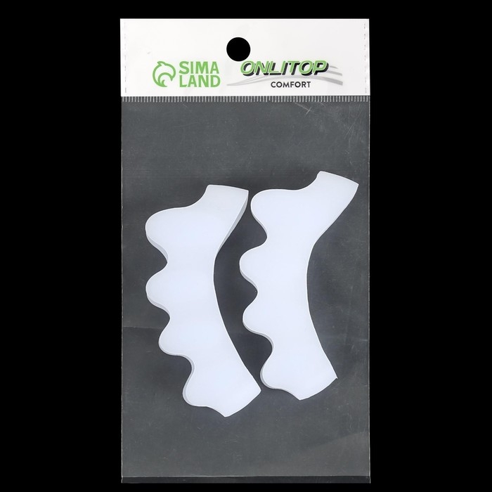 Корректоры - разделители для пальцев ног, 4 разделителя, силиконовые, 8 × 3 см, пара, цвет белый Корректоры - разделители для пальцев ног, 4 разделителя, силиконовые, 8 × 3 см, пара, цвет белый