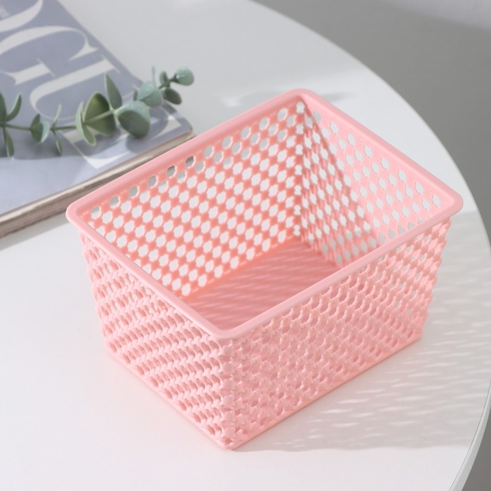 Корзина для хранения «Баскет», пластик, 14,5×11,5×8 см, цвет МИКС Корзина для хранения «Баскет», пластик, 14,5×11,5×8 см, цвет МИКС