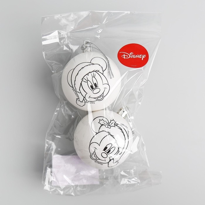 Новый год. Набор ёлочных шаров под раскраску, 2 штуки, 5.5 см, Микки Маус Новый год. Набор ёлочных шаров под раскраску, 2 штуки, 5.5 см, Микки Маус