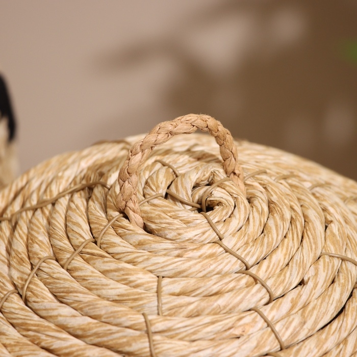 Набор плетёных корзин с крышкой, 27х24х24/22х18х18 см Набор плетёных корзин с крышкой, 27х24х24/22х18х18 см