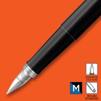 Ручка перьевая Parker JOTTER ORIGINALS BLACK, 1.0мм, + 2 стержня (син и черн) блист 2096430