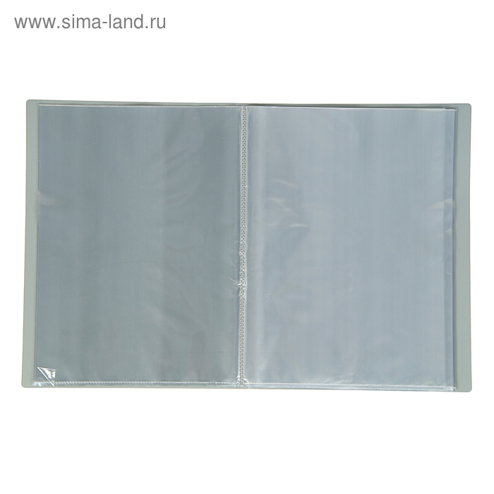 Папка с 60 вкладышами А4, 500 мкм, Calligrata, текстура Папка с 60 вкладышами А4, 500 мкм, Calligrata, текстура "песок", серая