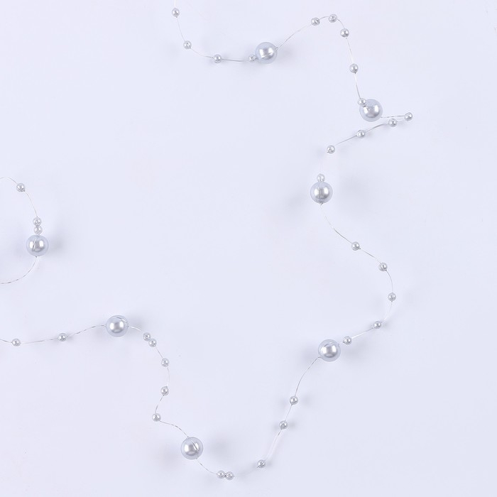 Леска для декора с бусинками, длина — 4,8 м, цвет серебряный Леска для декора с бусинками, длина — 4,8 м, цвет серебряный