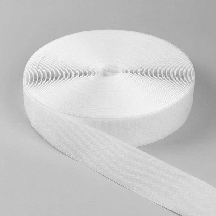 Липучка, 50 мм × 25 ± 1 м, цвет белый Липучка, 50 мм × 25 ± 1 м, цвет белый