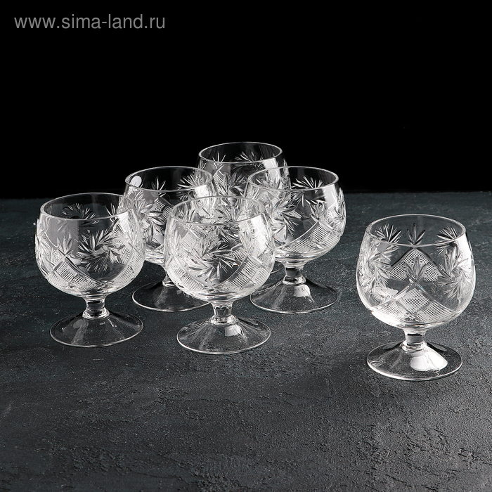 Набор бокалов хрустальных для коньяка «Мельница», 200 мл, 6 шт Набор бокалов хрустальных для коньяка «Мельница», 200 мл, 6 шт