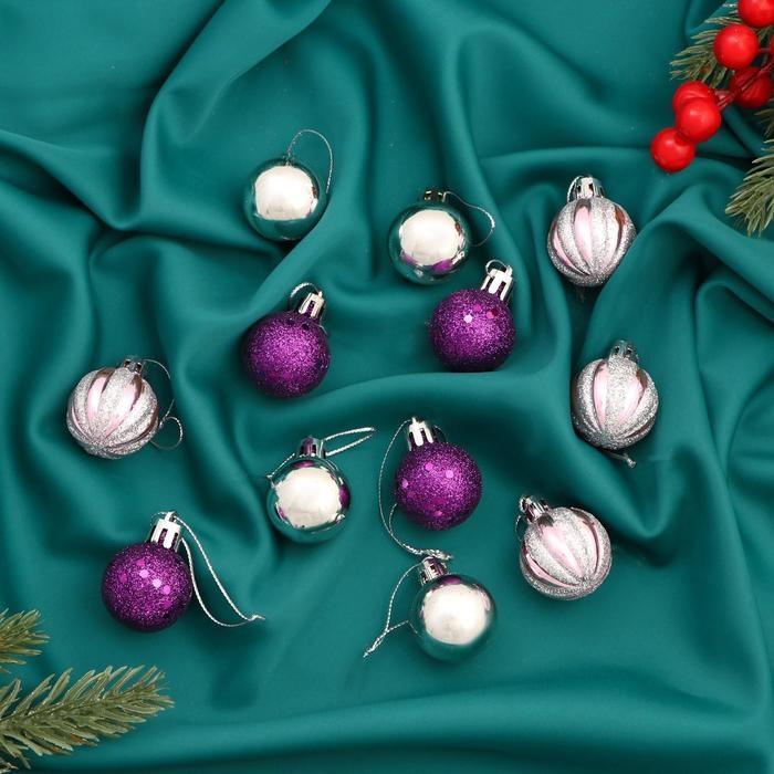 Набор шаров пластик d-2,5 см, 12 шт Набор шаров пластик d-2,5 см, 12 шт "Белла" микс