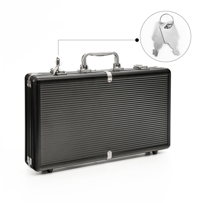 Металлический кейс, 38 х 21 х 6.5 см, черный Металлический кейс, 38 х 21 х 6.5 см, черный