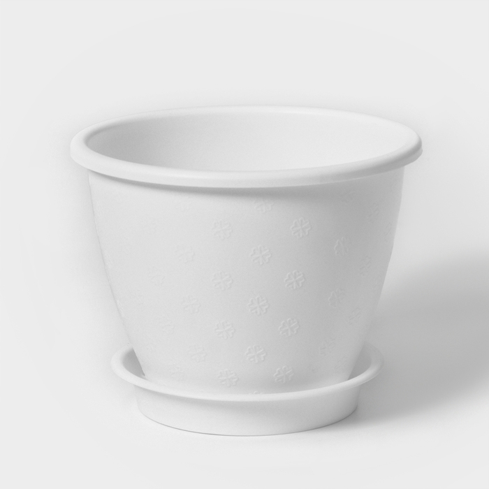 Горшок для цветов с поддоном «Цветочек», 1,2 л, d=15 см, цвет белый Горшок для цветов с поддоном «Цветочек», 1,2 л, d=15 см, цвет белый