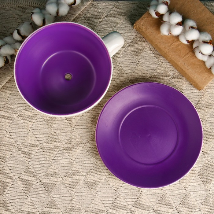 Горшок в форме чашки Горшок в форме чашки "Блум" лаванда, 19х24х12см