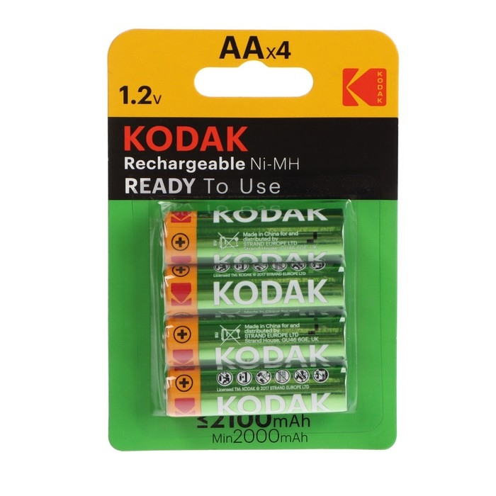 Аккумулятор Kodak, Ni-Mh, AA, HR6-4BL, 2100 мАч, блистер, 4 шт. Аккумулятор Kodak, Ni-Mh, AA, HR6-4BL, 2100 мАч, блистер, 4 шт.